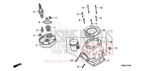CYLINDER/CYLINDER HEAD NSR125RY de 2000